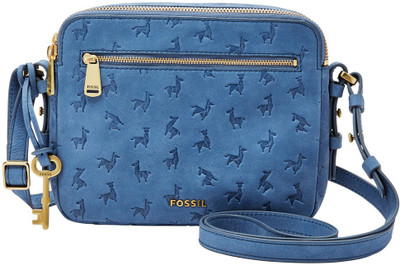 

Fossil Women Casual Blue Genuine Leather Sling Bag