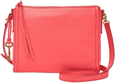 

Fossil Women Casual Pink Genuine Leather Sling Bag