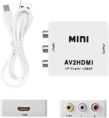 

LipiWorld TV-out Cable Mini HD Video Converter 1080P Portable Adapter with USB Charge Cable (MINI AV2HDM)(White, For TV)