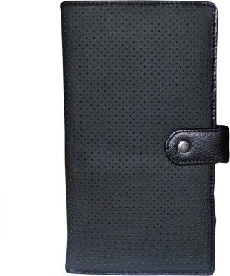 Style 98 Women Casual Black Genuine Leather Wrist Wallet(8 Card Slots)