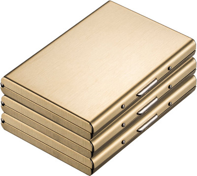 StealODeal Gold Limited Edition Metal Atm (Pack of 3) 6 Card Holder(Set of 3, Gold)