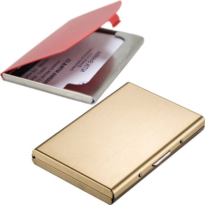 

Stealodeal Full Gold Metal Limited Edition With Red Stainless Steel 6 Card Holder(Set of 2, Gold, Red)