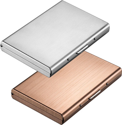 

Stealodeal Rose Gold Trending Metal With Silver Debit/Credit Atm|Combo of 2| 6 Card Holder(Set of 2, Maroon, Silver)
