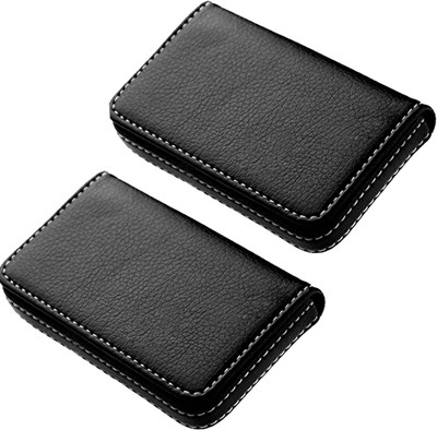 

Stealodeal Black Leatherite |Pack of 2|Soft Leather Wallet 15 Card Holder(Set of 2, Black)
