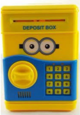 

MagicTail Piggy Bank Safe Box - Coins Slot & Auto Pulls-In Paper Notes Password Lock - Minion Coin Bank Coin Bank(Multicolor)