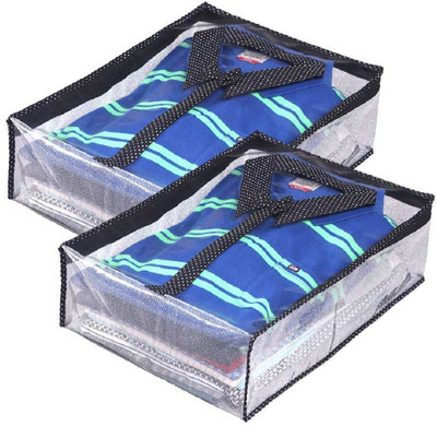 

Srajanaa Mens Shirt Cover With Zip Closure (Pack of 2) SR-163(Silver)