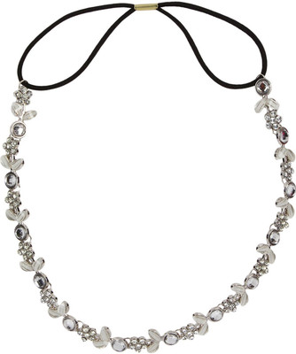 FAYON Party Style Diva White Crystal Flowers Layer Hair Chain(White)