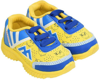 Hotland Boys Velcro Running Shoes(Yellow