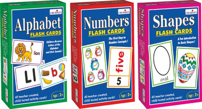 

Creatives Combo of Flash Cards Alphabet, Numbers & Shapes(Multicolor)