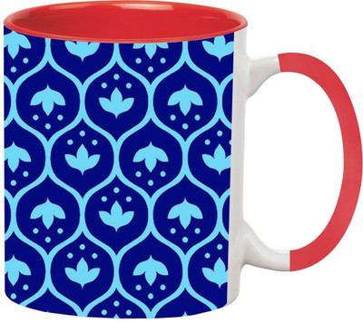 

Ashvah Patterns 061 Ceramic Mug(350 ml), Red