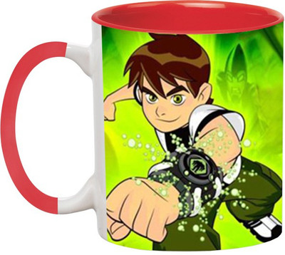 

Ashvah Ben 10 610 Ceramic Mug(350 ml), Red