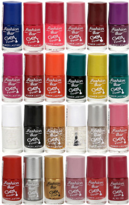 

Fashion Bar Gel Style Nail polish Jumbo Combo Pack 1052 Multicolor(Pack of 24)