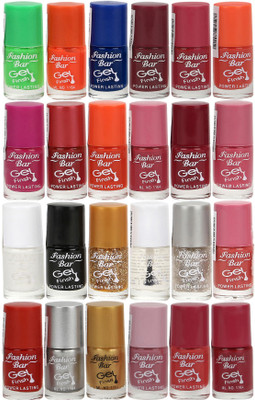 

Fashion Bar Gel Style Nail polish Jumbo Combo Pack 1050 Multicolor(Pack of 24)
