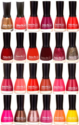 

Fashion Bar Nail Polish Combo at Wholesale Price Set 30 Multicolor(Pack of 24)