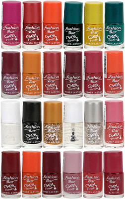 

Fashion Bar Gel Style Nail polish Jumbo Combo Pack 1044 Multicolor(Pack of 24)