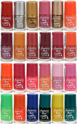 

Fashion Bar Gel Style Nail polish Jumbo Combo Pack 1007 Multicolor(Pack of 24)