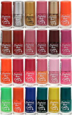 

Fashion Bar Gel Style Nail polish Jumbo Combo Pack 1008 Multicolor(Pack of 24)