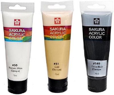 

Sakura Acrylic Color Tube(Set of 1, Titanium White, Gold, Silver)