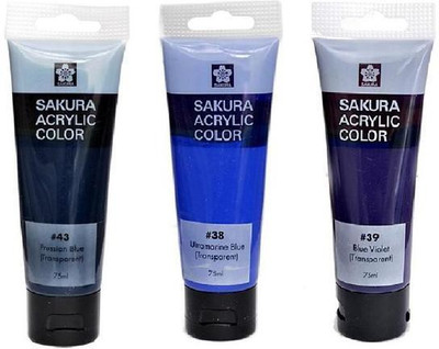 

Sakura Acrylic Color Tube(Set of 1, Prussian Blue, Ultramarine Blue, Blue Violet)