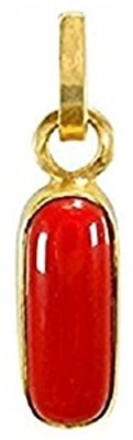 kohinor gems 7.25 Ratti Red Coral Pendent in Panchdhatu Coral Stone Locket