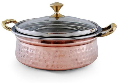 SAGA Serving Pot Handi 0.5 L with Lid(Copper), Gold