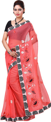 Jai Bholenath Fashions Embroidered Bollywood Net Saree(Red) Flipkart