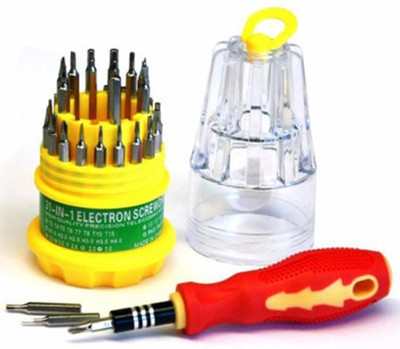 

WOWSOME Magnetic ScrewDriver 31 in 1 Mobile phones, Computers Repairing Tool Set Combination Screwdriver Set, Yellow/red