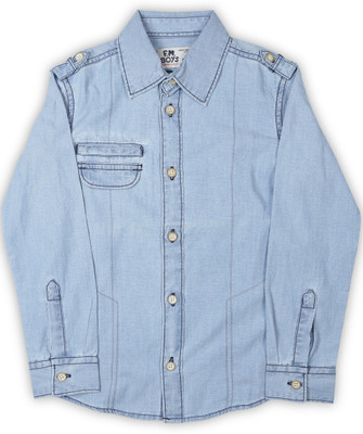 

Flying Machine Boys Solid Casual Blue Shirt, Lt. blue