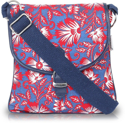 

Pickpocket Women Casual Blue Canvas Sling Bag