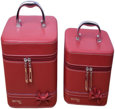 

GeorgiaUsa StylishCollection of Cosmetic Bags MAKEUP AND JEWELLERY Vanity Box(Maroon)
