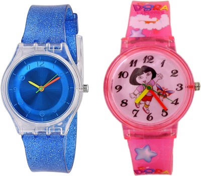 COSMIC DORA CARTOON PRINTED GIRLS WATCH WITH XYZ-SPARKLING BLUE FEATHER OR LIGHT WEIGHT KIDS Watch  - For Girls   Watches  (COSMIC)
