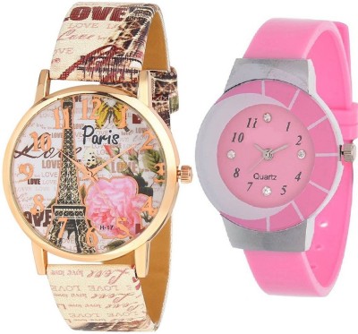 ReniSales PARIS EIFFEL TOWER STYLISH MULTICOLOR DIAL GIRL WATCH COMBO24 Watch  - For Girls   Watches  (ReniSales)