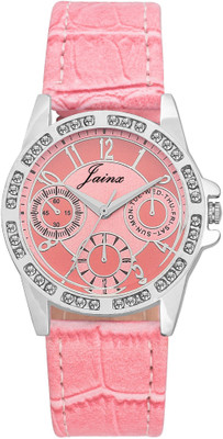 

JAINX JW574 Chrono Pattern Pink Dial Watch - For Women