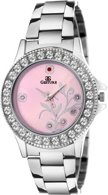 Gesture 07- Pink Attractive Elegant Watch  - For Girls   Watches  (Gesture)
