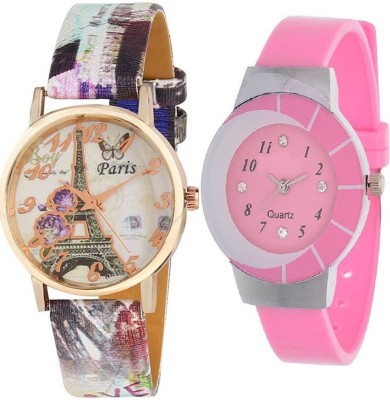 ReniSales PARIS EIFFEL TOWER STYLISH MULTICOLOR DIAL GIRL WATCH COMBO25 Watch  - For Girls   Watches  (ReniSales)