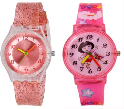 SOOMS DORA CARTOON PRINTED GIRLS WATCH WITH XYZ-SPARKLING RED FEATHER OR LIGHT WEIGHT KIDS Watch  - For Girls   Watches  (Sooms)