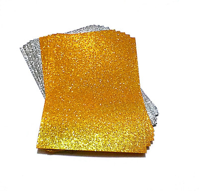 

SelectionWorld Art & Craft Glitter Foam Sheets (Pack Of 10, Golden And Silver)