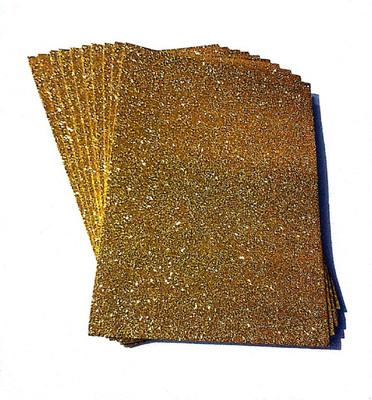 

SelectionWorld A4 Art & Craft Sticker Glitter Foam Sheets (Pack Of 10, Golden)