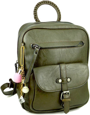 

Ripley Square Olive Leatherette Backpack Backpack(Grey, 15 L)