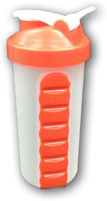 

Upneja Handloom Medicine Organizer Water Bottle With Flip top Cap - Inbuilt 7 Day Removable Pills And Medicine Table Organizer 600 ml Sipper(Pack of 1, Red)