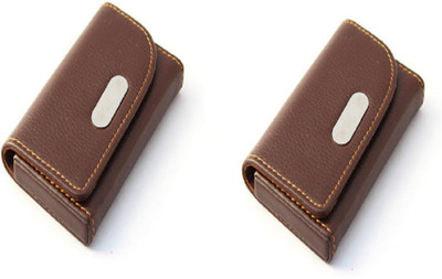 

Roccia Indiano Genuine Leather Card Holder 6 Card Holder(Set of 2, Brown)