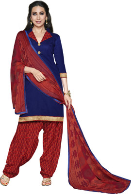 

Jiya Cotton Self Design Dress/Top Material(Un-stitched), Blue;red