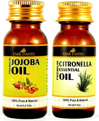 

Park Daniel Premium Jojoba Carrier oil and Citronella Essential oil combo of 2 bottles of 30 ml- Pure and Natural(60 ml)(60 ml)