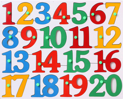 

Variety Gift Centre Wooden Counting Tray Puzzle 1-20(Multicolor)
