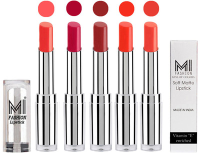 

MI Fashion Pout-Perfect Creamy Matte Lipstick Set in 5 Vibrant Colours(Orange Fever,Dark Magenta,Brown Sugar,Orange Crush,Coral Glamour)