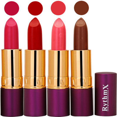 

Rythmx Bright Mazanta,Red,Neon Pink,Brown Long Lasting Lisptick Set(Bright Mazanta,Red,Neon Pink,Brown)