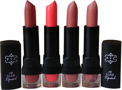 

PYC Makeup Beauty Multicolor Lipstick Pack of 4(Red, 4 g)