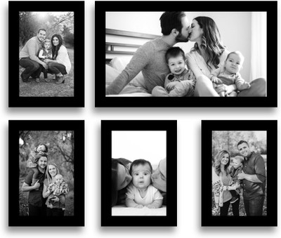 

Swadesi Stuff MDF Photo Frame(Black, 5 Photos)