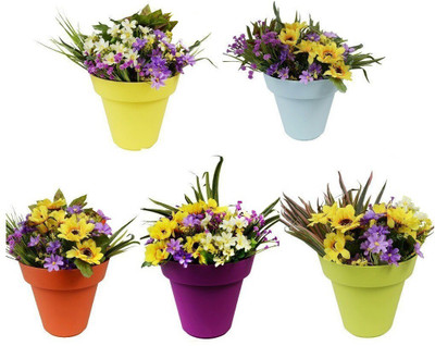 Truphe Garden Hanging Cone Pot, ( Multi color set of 5 ) Plant Container Set(Plastic)