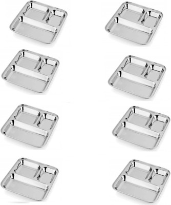 VASIDUDA PAV BHAJI PLATE 22/22 SET OF 8 PCS Dinner Plates(Pack of 8)
